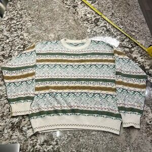 Vintage 1990s Giorgio di Firenze Abstract Geometric Knit Sweater Made in Italy M